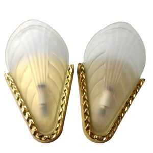 Artcraft Electric Luminaire Art Deco Style Solid Brass Slip Shade Sconce Lights
